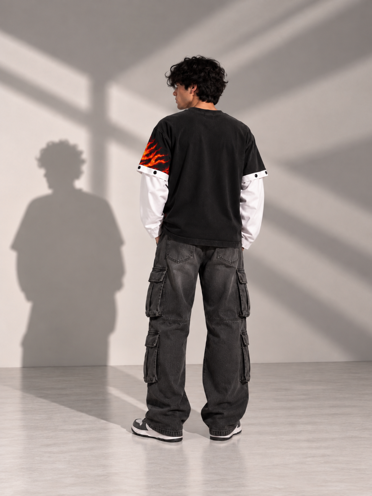 Ablaze Oversized Tee Detachable Sleeves Black-Men