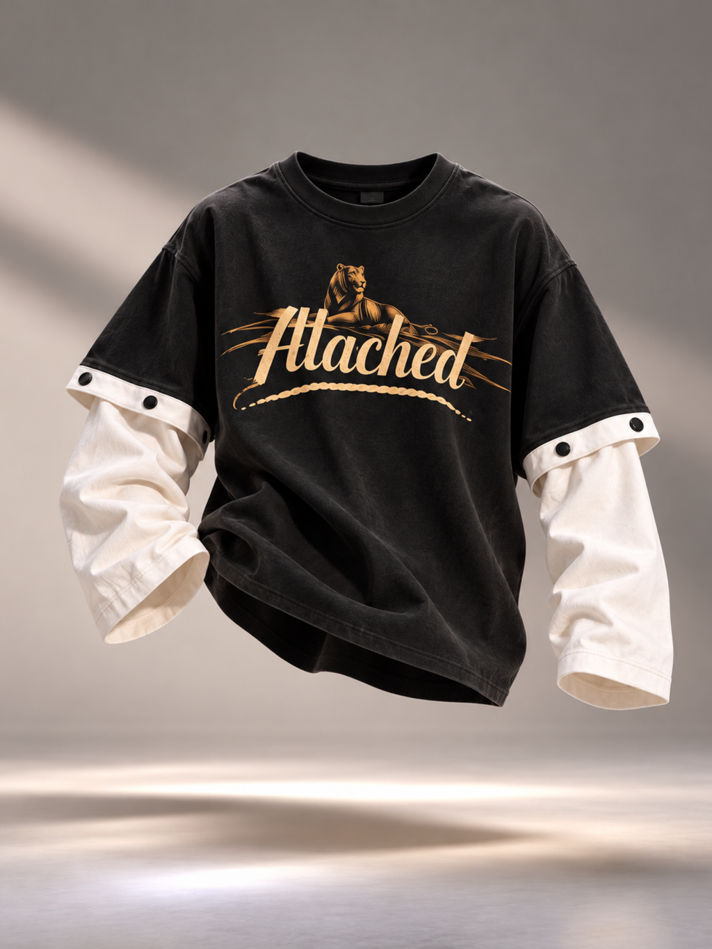 Panther 2.0 Oversized Tee Detachable Sleeves Black-Men