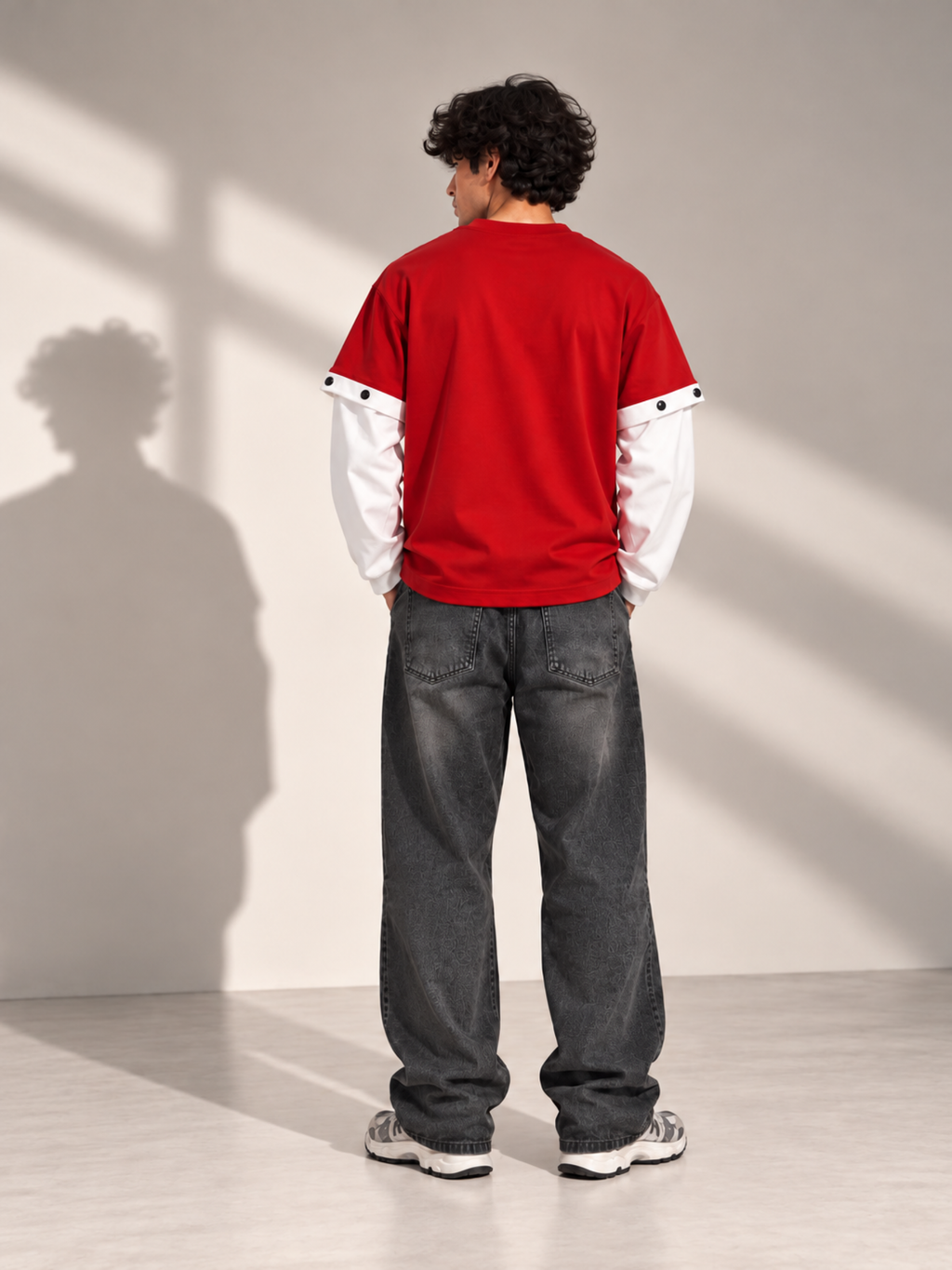 Protocol 2.0 Oversized Tee Detachable Sleeves Red-Men