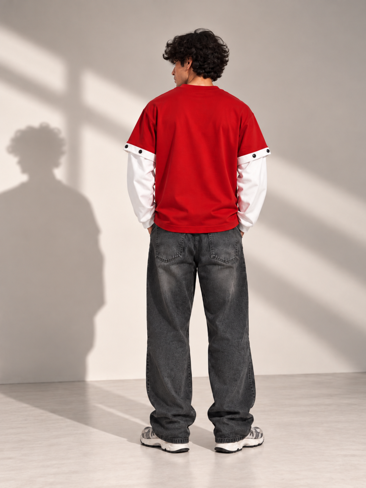 Protocol 2.0 Oversized Tee Detachable Sleeves Red-Men