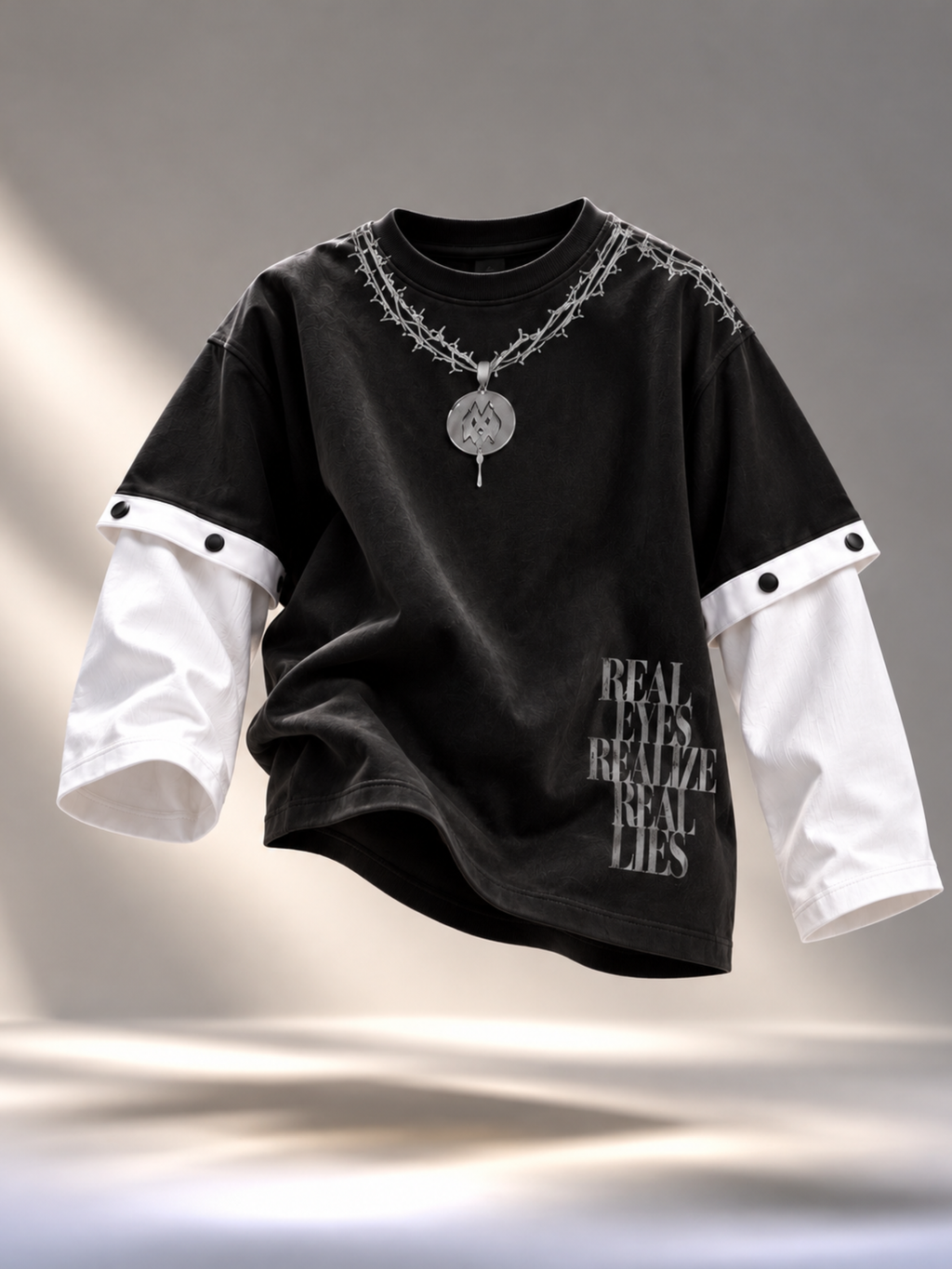 Concert Oversized Tee Detachable Sleeves Black-Men