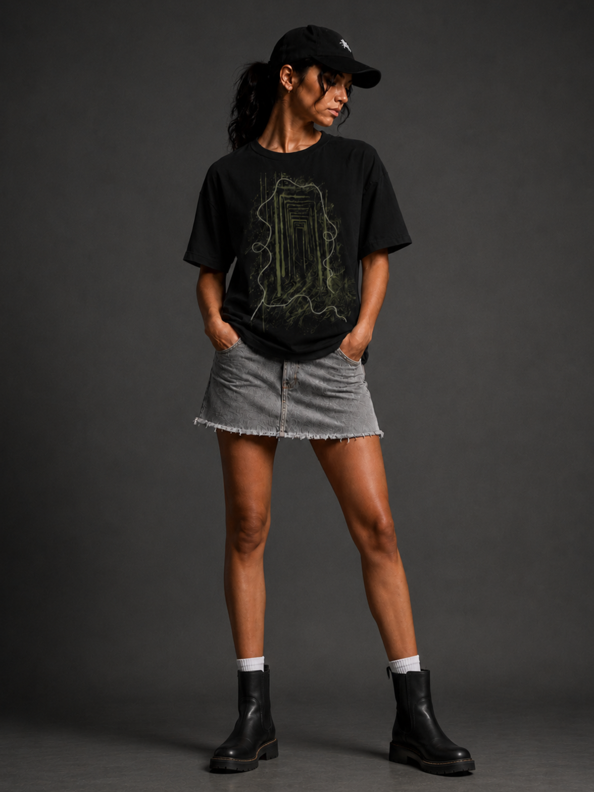 Reverie Oversized Tee Green - Women