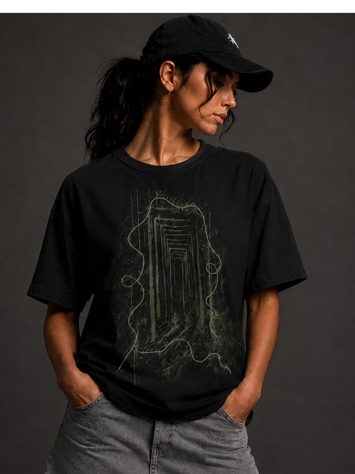 Reverie Oversized Tee Green - Women