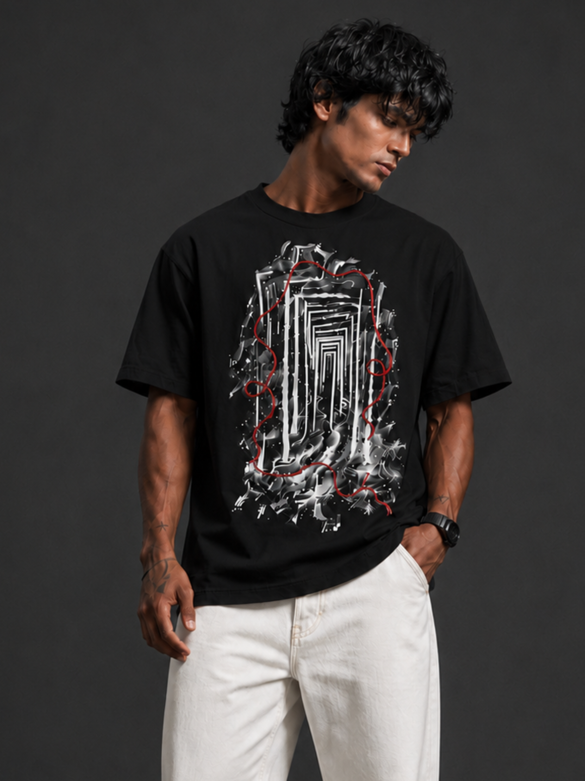 Reverie Oversized Tee Black - Men