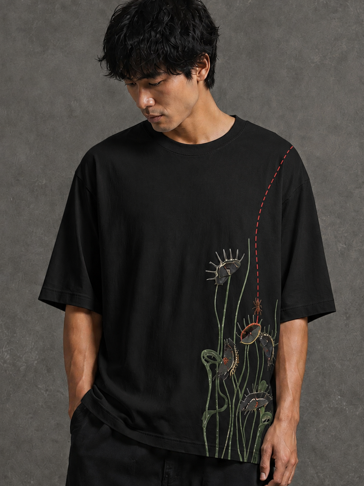 FlyTrap Oversized Tee Black - Men