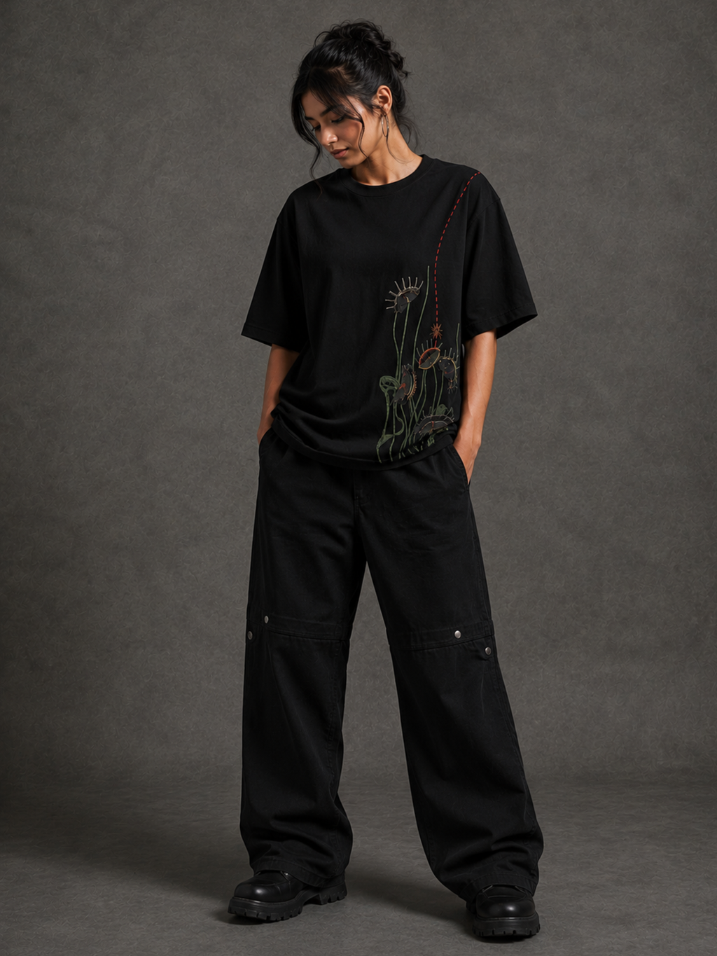 FlyTrap Oversized Tee Black - Women