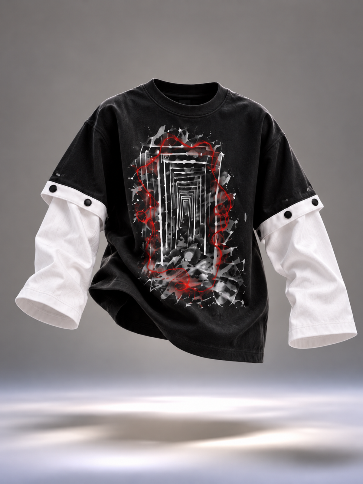 Reverie 2.0 Oversized Tee Detachable Sleeves Black-Men