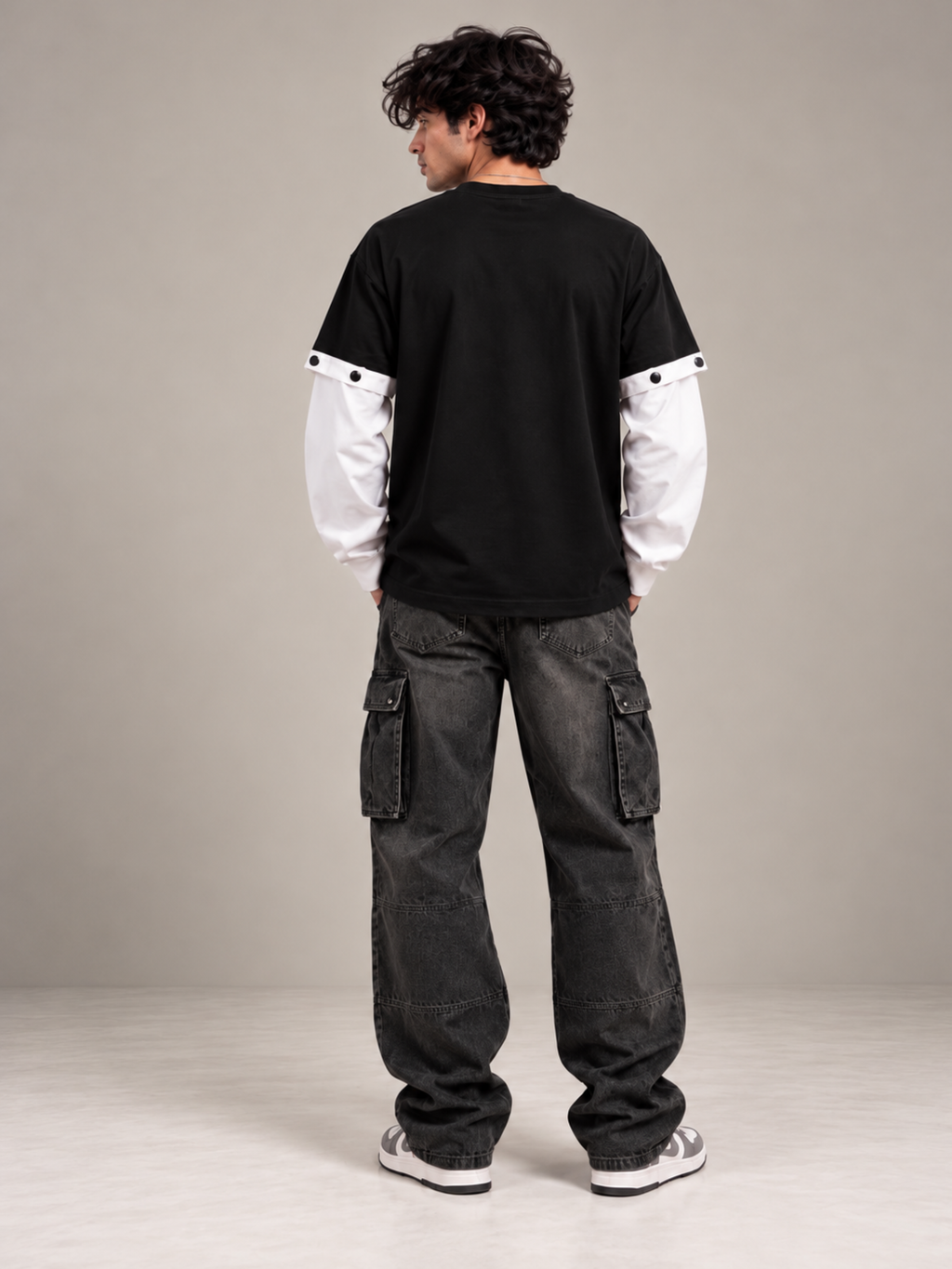 Reverie 2.0 Oversized Tee Detachable Sleeves Black-Men