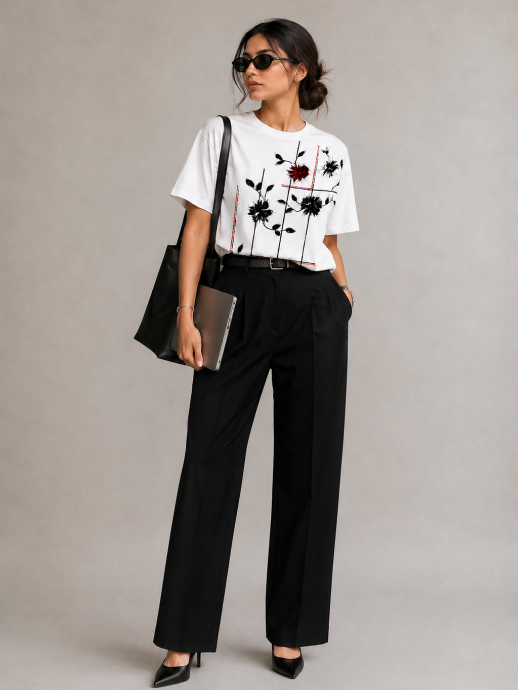 Rosecage Oversized Tee — White Women