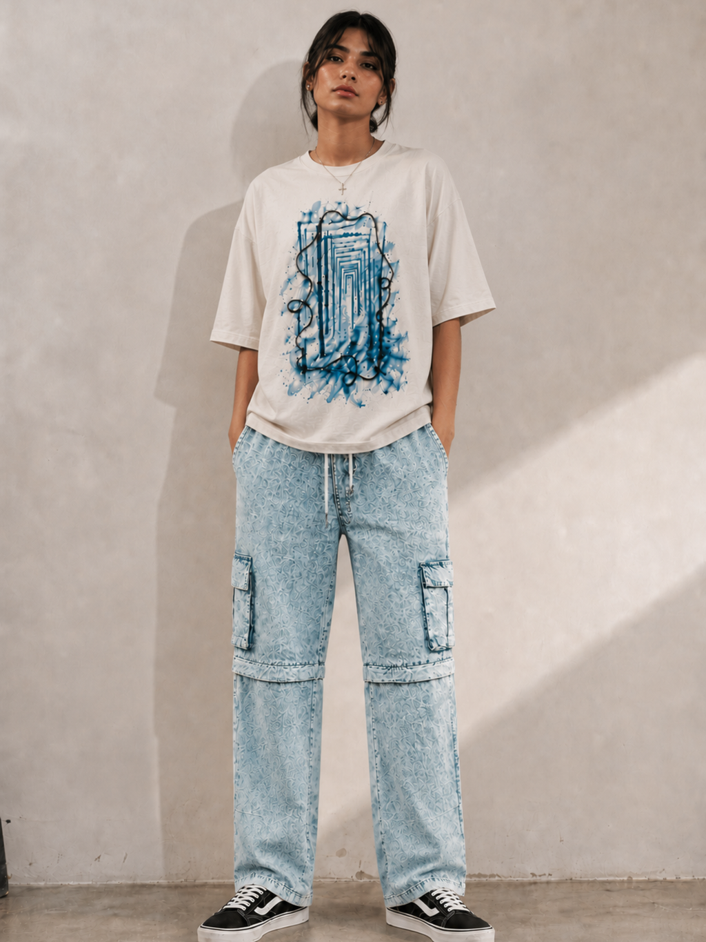 Waves Multi Functional Cargo n Shorts Blue - Women