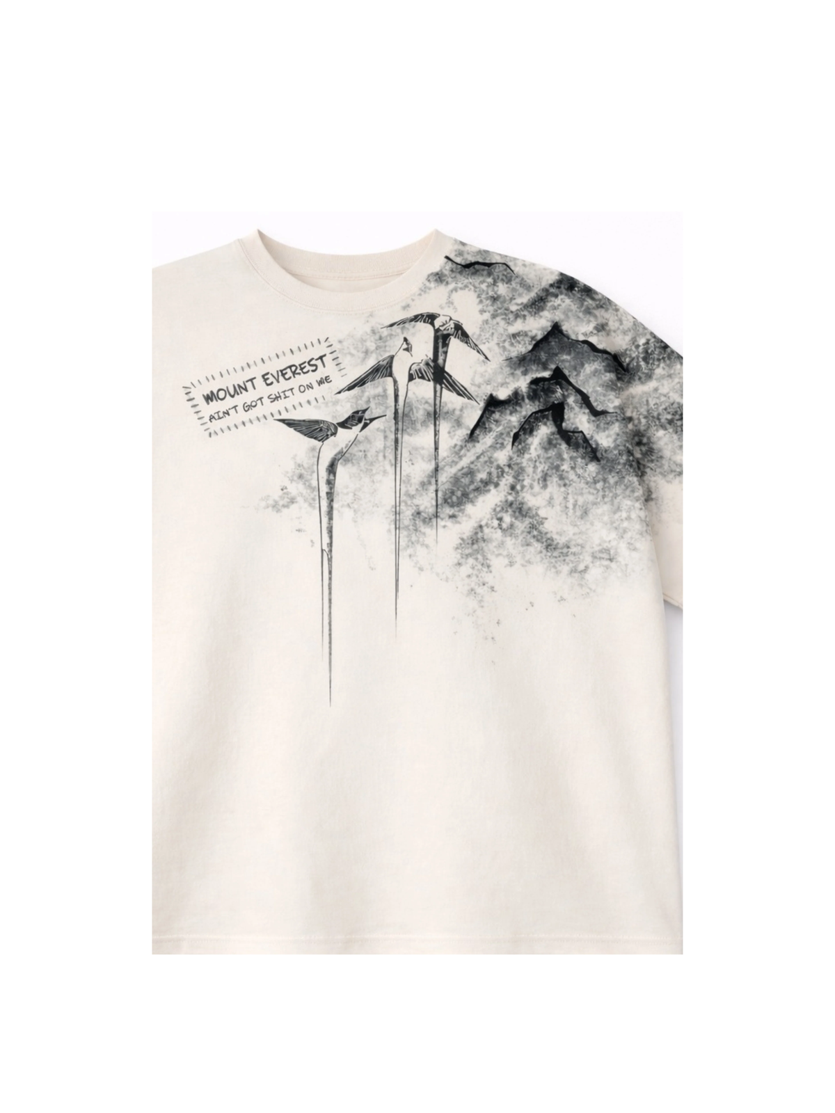 Mount Everest Oversized White Tee - Men