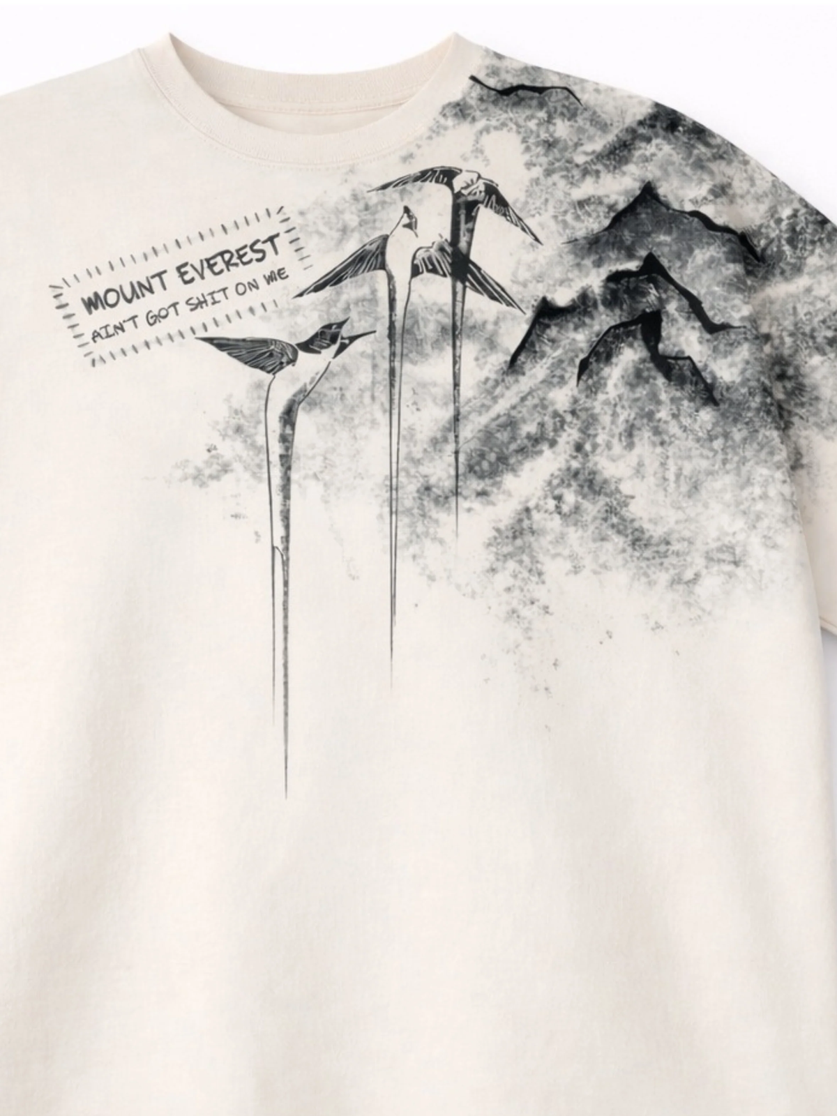 Mount Everest Oversized White Tee - Men