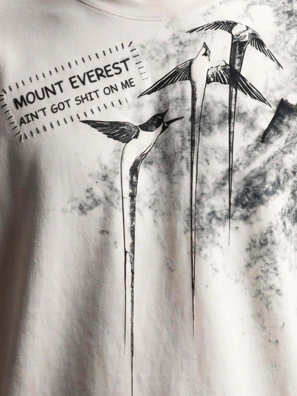 Mount Everest Oversized White Tee - Men