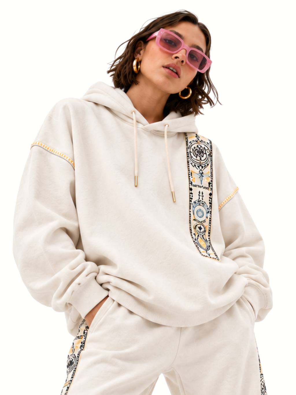 Cosmic Extra Drop White Hoodie-Women