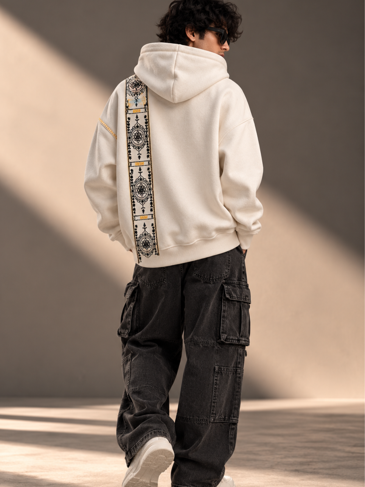 Cosmic Extra Drop White Hoodie-Men