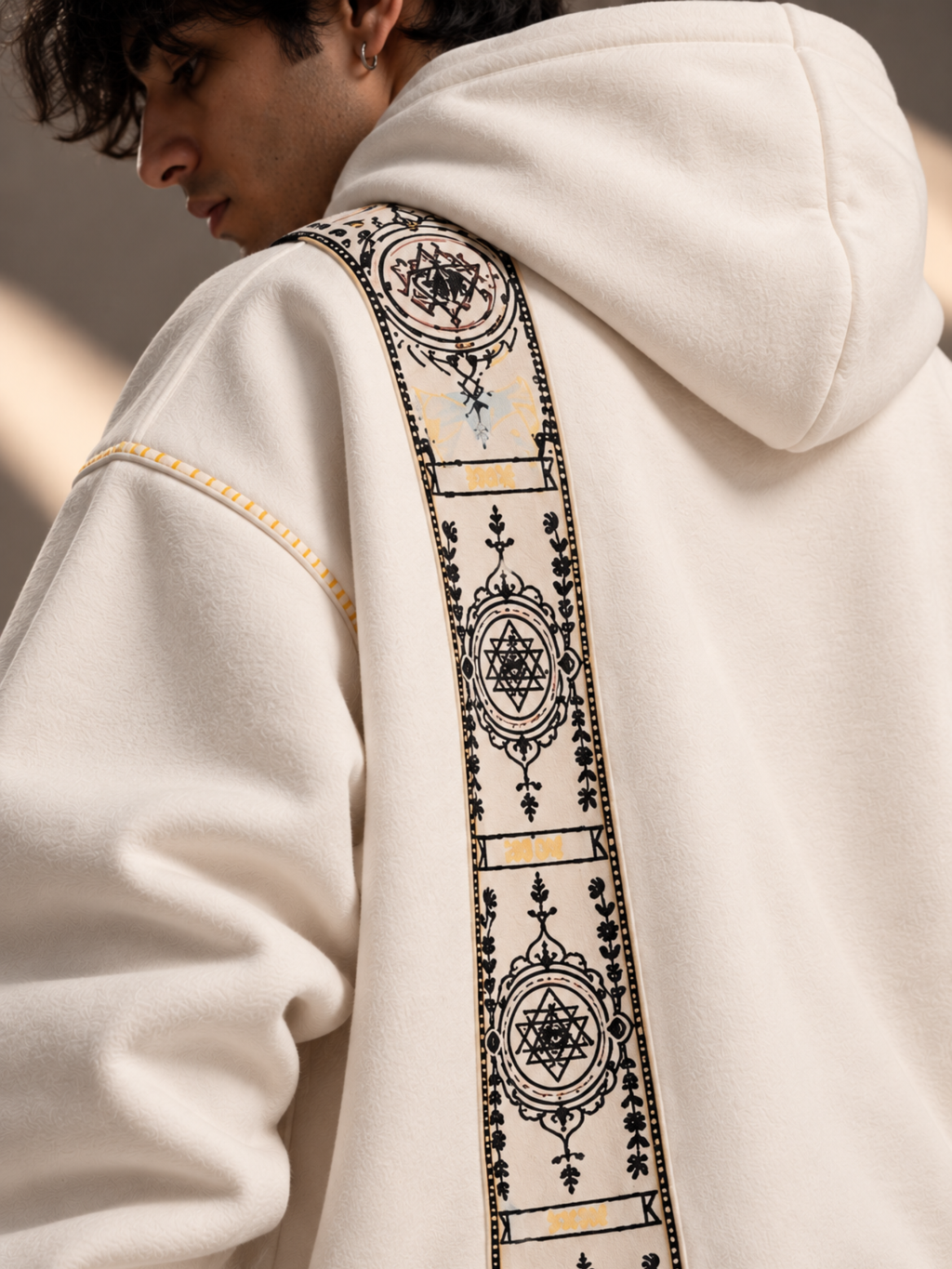 Cosmic Extra Drop White Hoodie-Men